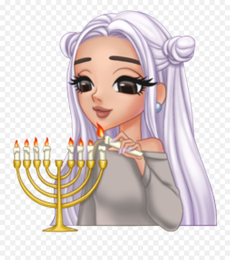 Arimoji Hanukkah Christmas Sticker - Ariana Grande Cartoon Head Emoji,Animated Hanukkah Emojis