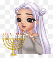 Arimoji Hanukkah Christmas Sticker - Ariana Grande Cartoon Head Emoji,Animated Hanukkah Emojis