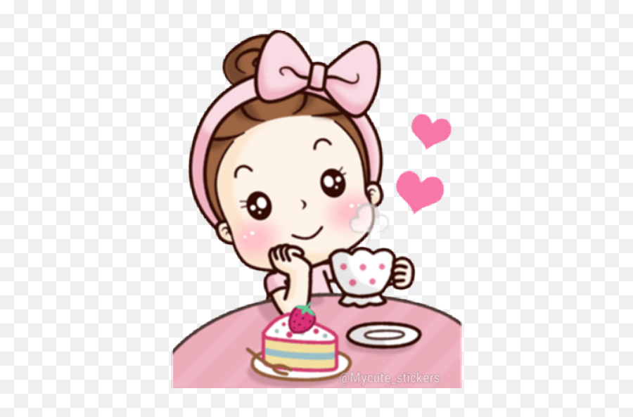 Sticker Maker - Tangmo Cute Girl Emoji,Emoji Birthday Girl Cartoon