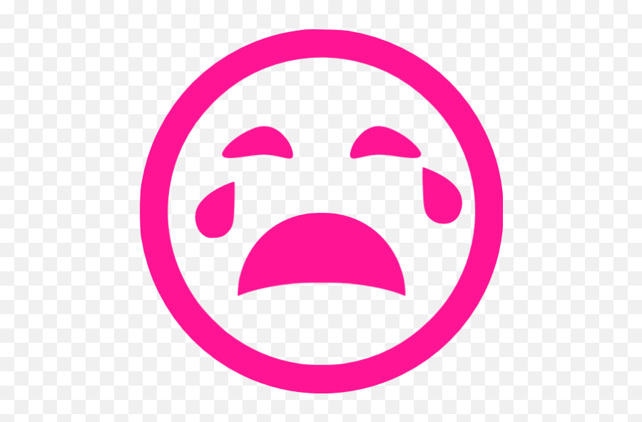 Deep Pink Crying Icon - Free Deep Pink Emoticon Icons Emoji,Crying Faces Emoticon Fb