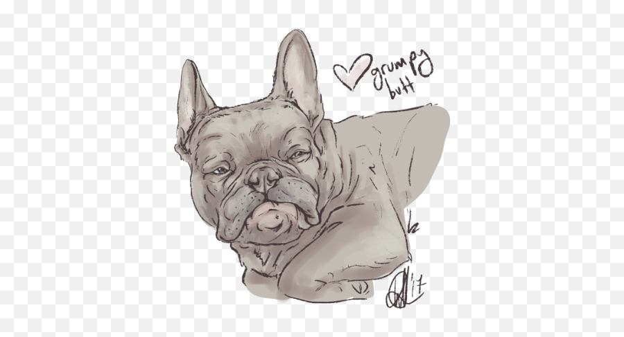 Grumpy Butt Platymoose Emoji,French Bulldog Emoticon Butt