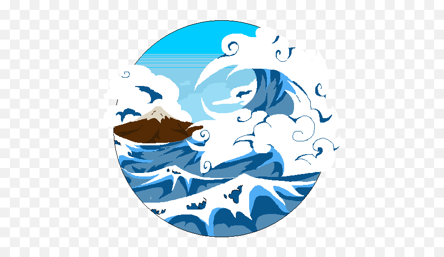 Circle Arts By Mikazaki13 - Pixilart Emoji,Blue Wave Emoji