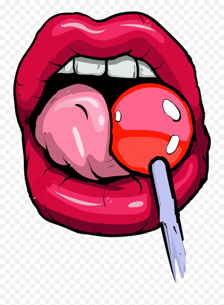 Lolly Lollipop Lollypop Mouth Sticker By Sleeps Mum - Girl Licking Lollipop Png Emoji,Tongue Lick Emoji