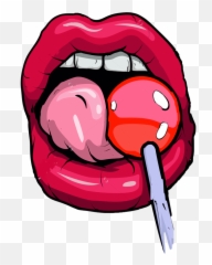 Lolly Lollipop Lollypop Mouth Sticker By Sleeps Mum - Girl Licking Lollipop Png Emoji,Tongue Lick Emoji
