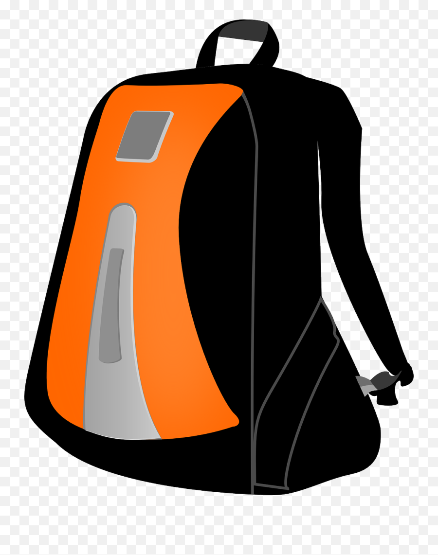 Orange And Black Backpack Clipart - Tas Vector Emoji,Emoji Backpacks For School