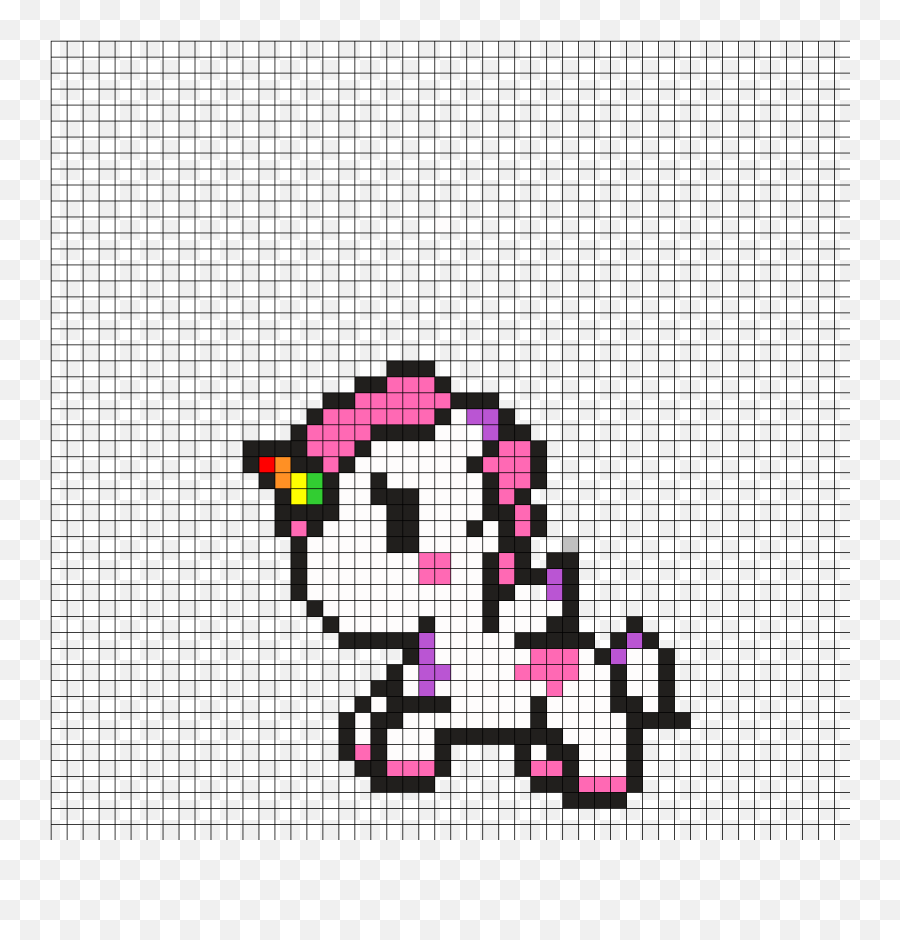 Kawaii Perler Bead Unicorn - Unicorn Pixel Art Emoji,Unicorn Emojis Made Of Perler Beads