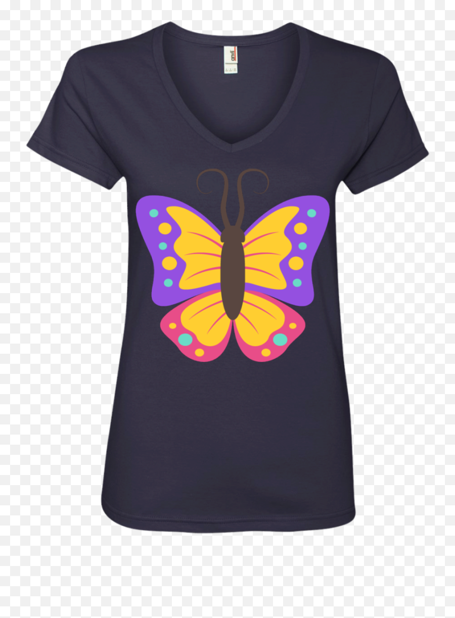 Beautiful Butterfly Emoji Ladies V - Funny Tshirt Designs Beer,Purple Butterfly Emojis