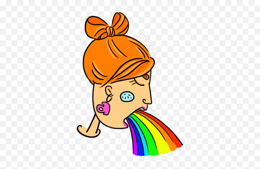 Rainbow Telegram Stickers Sticker Search - Girly Emoji,Barfing Rainbow Emoticon