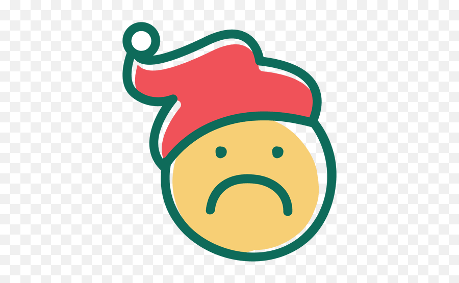 Frown Santa Claus Hat Face Emoticon 23 - Cartoon Santa Claus Face Frown Emoji,Santa Hat Emoji
