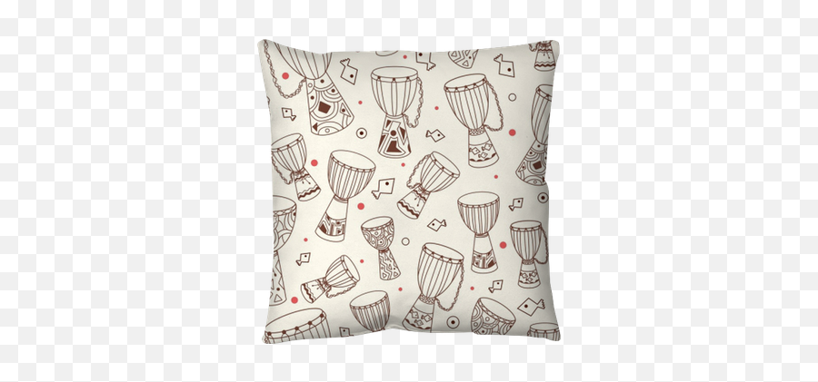 Hand Drawn African Drums Djembe Ethnic Seamless Pattern Emoji,Emoticon Throwing Papers