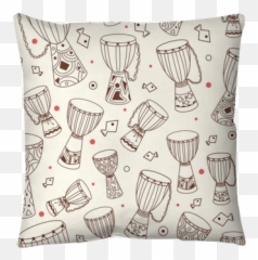 Hand Drawn African Drums Djembe Ethnic Seamless Pattern Emoji,Emoticon Throwing Papers