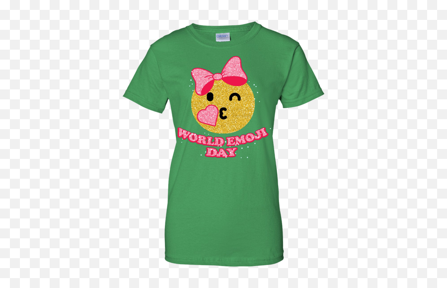 Emoji Kiss Heart With Ribbon Glitter World Emoji Day T - Shirt,Glitter Heart Emoji