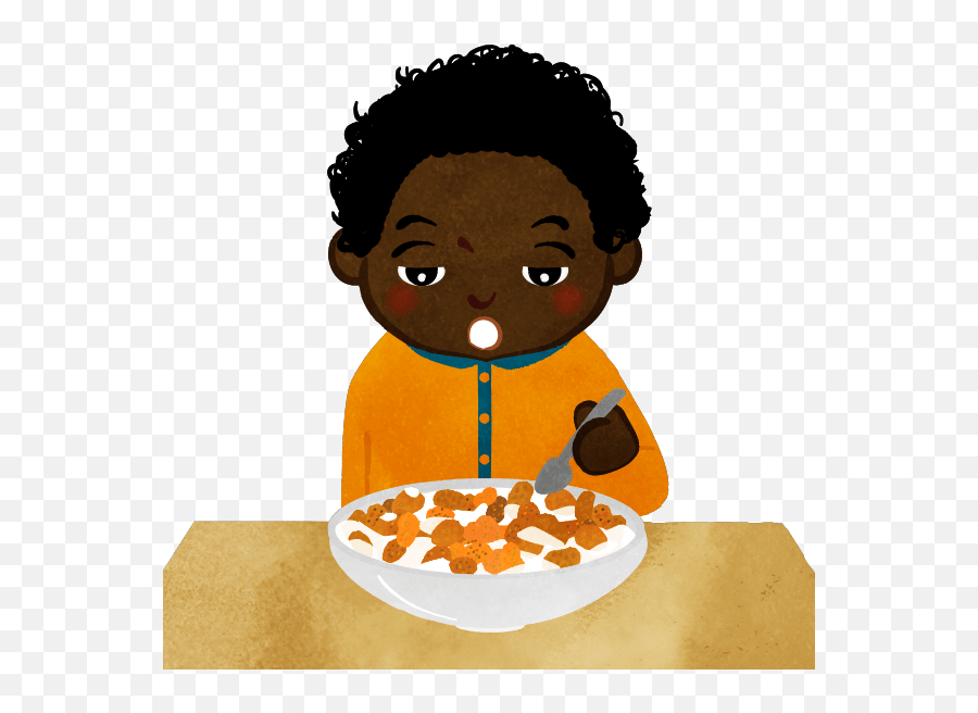 Boy Just Woke Up And Eating Cereal - Cute2u A Free Cute Emoji,Woke Emoji