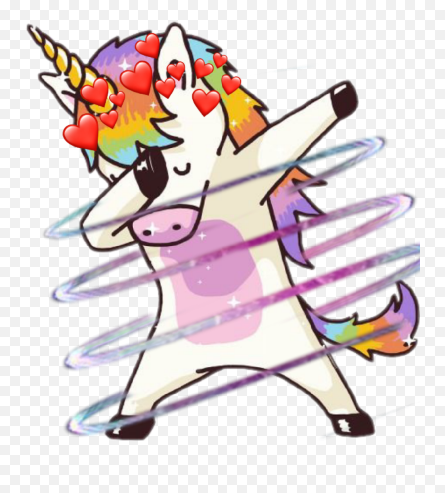 Unicorn Dab Jednoroec Beautiful Sticker By Nikoletta - Cute Dabbing Unicorn Emoji,How To Draw A Dab Emoji