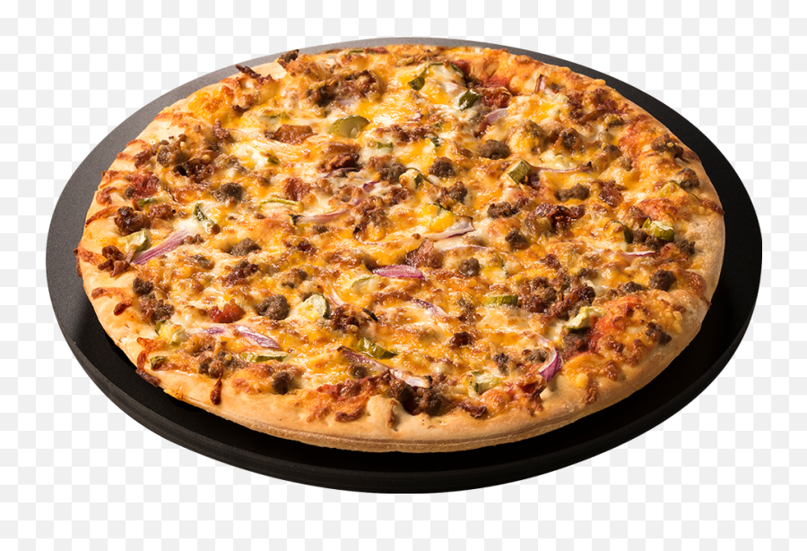 Download Bacon Cheeseburger Pizza - Butter Chicken Pizza Png Pizza Ranch Bacon Cheeseburger Pizza Emoji,Chicken Emoji Png