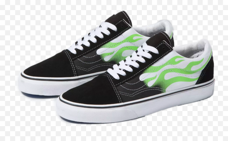 Vans Shoes Moodboard Green Sticker - Vans Old Skool Green Flame Emoji,Emoji Shoes Vans