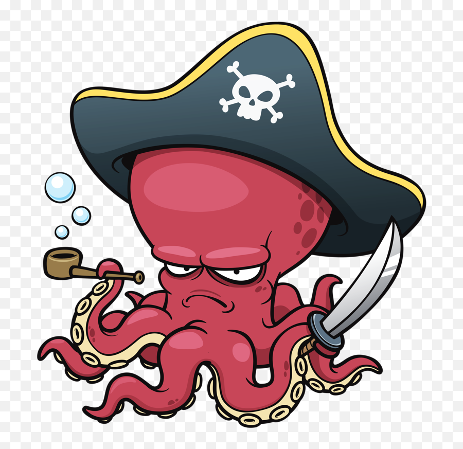 Octopus Clip Art Pirate Transprent Png - Pirate Octopus Emoji,:octopus: Emoticon