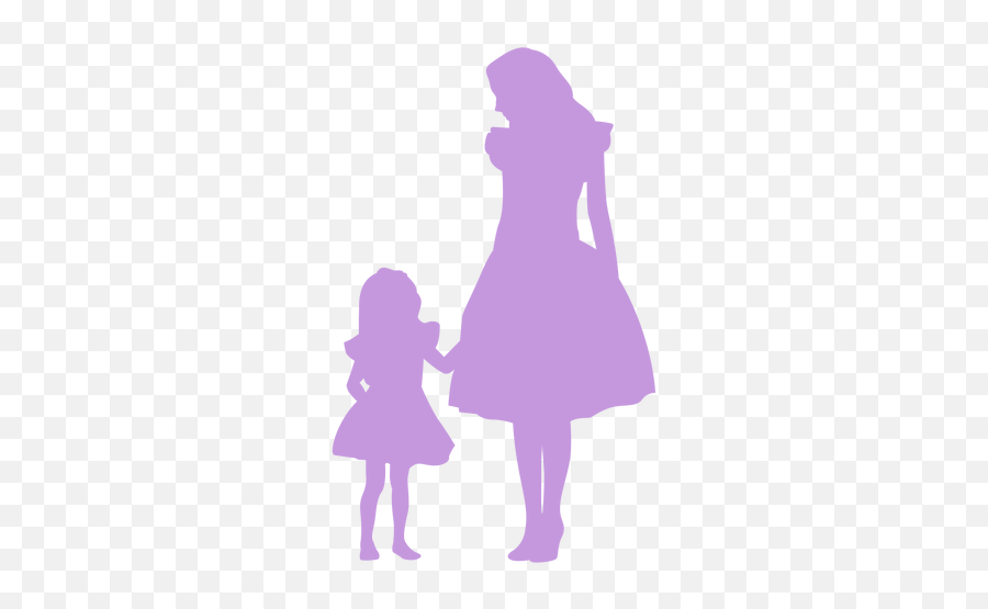 Mother And Daughter Silhouette - Transparent Png U0026 Svg Silueta Dibujo Mama E Hija Emoji,Daughter Protecting Mom's Emotions