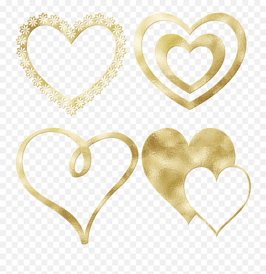 Gold Foil Hearts Glitter - Girly Emoji,Gold Sky Emotions