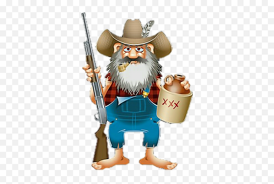 Hillbilly Redneck Hunting Sticker By Brenda Spear - Hillbilly Cartoon Emoji,Hillbilly Emoji