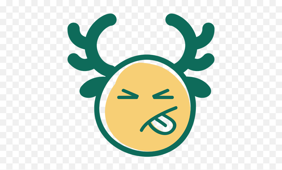 Tongue Out Antler Face Emoticon 37 - Transparent Png U0026 Svg Emoji Com Chifres,Tongue In Cheek Emoticon