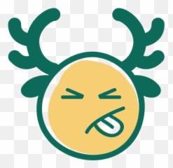 Tongue Out Antler Face Emoticon 37 - Transparent Png U0026 Svg Emoji Com Chifres,Tongue In Cheek Emoticon