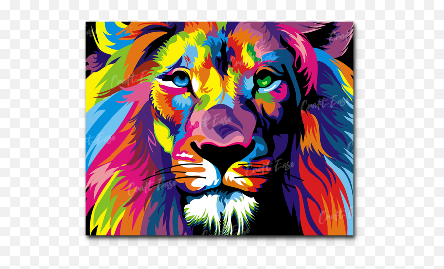 Lion Mane Paint By Numbers - Across The Universeu2013 Craftease Abstract Lion Drawing Color Emoji,Roar Like A Lion Emotions Book