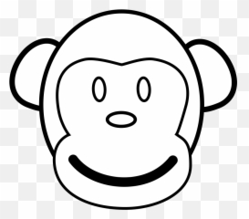 Cartoon Monkey Black And White Clipart - Clip Art Library Monkey Head Clipart Black And White Simple Emoji,Emoticon Fantasma