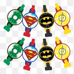 Justice League Party Blowers - Batman Symbol Emoji,Justice Emoji Party Supplies