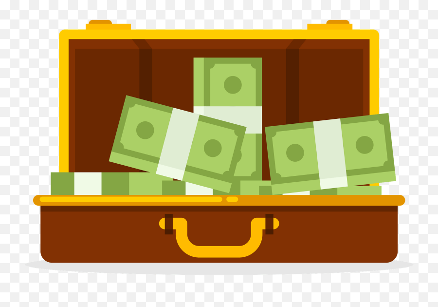 Suitcase With Money Clipart Free Download Transparent Png - Suitcase Of Money Clipart Emoji,Emoji Coin Bank