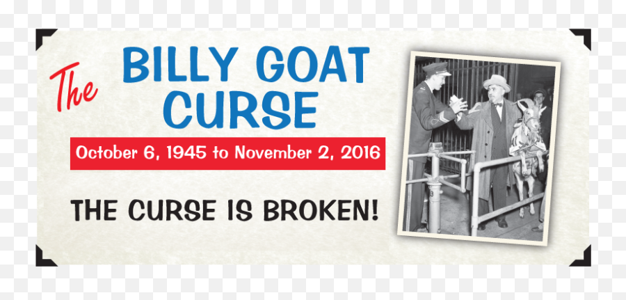 The Billy Goat Curse - The Worldfamous Billy Goat Tavern Photo Caption Emoji,Cursed Copypasta Emojis