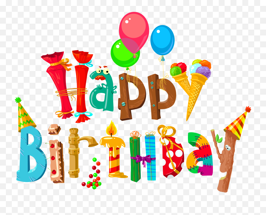 Funny Happy Birthday Clipart Image - Transparent Background Happy Birthday Png Emoji,Free Birthday Emoticons