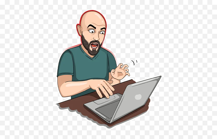 Telegram Sticker From Sewing Man Pack Emoji,Laptop Emoji Guy