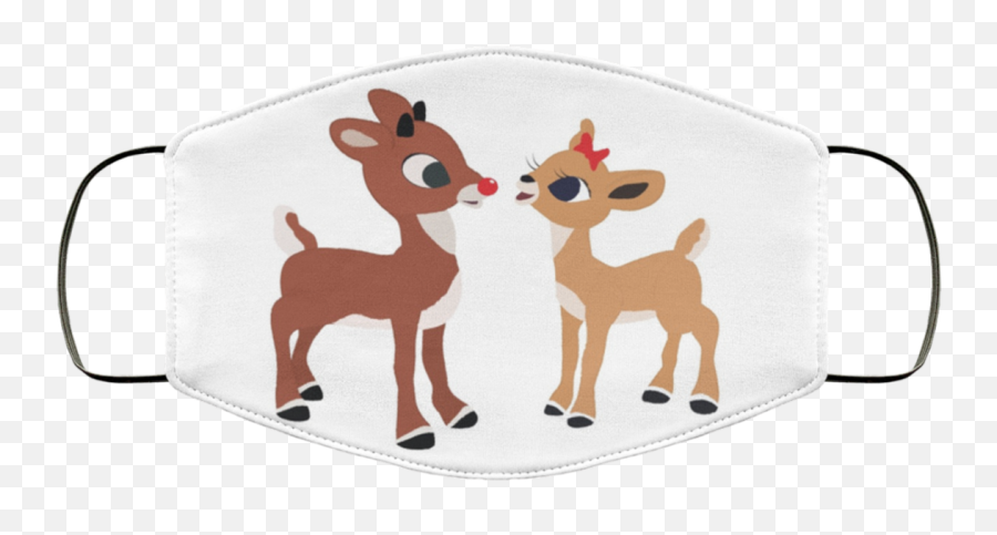 Classic Rudolph And Clarice Face Mask - Qfinder Trending Emoji,Reinder Emoji