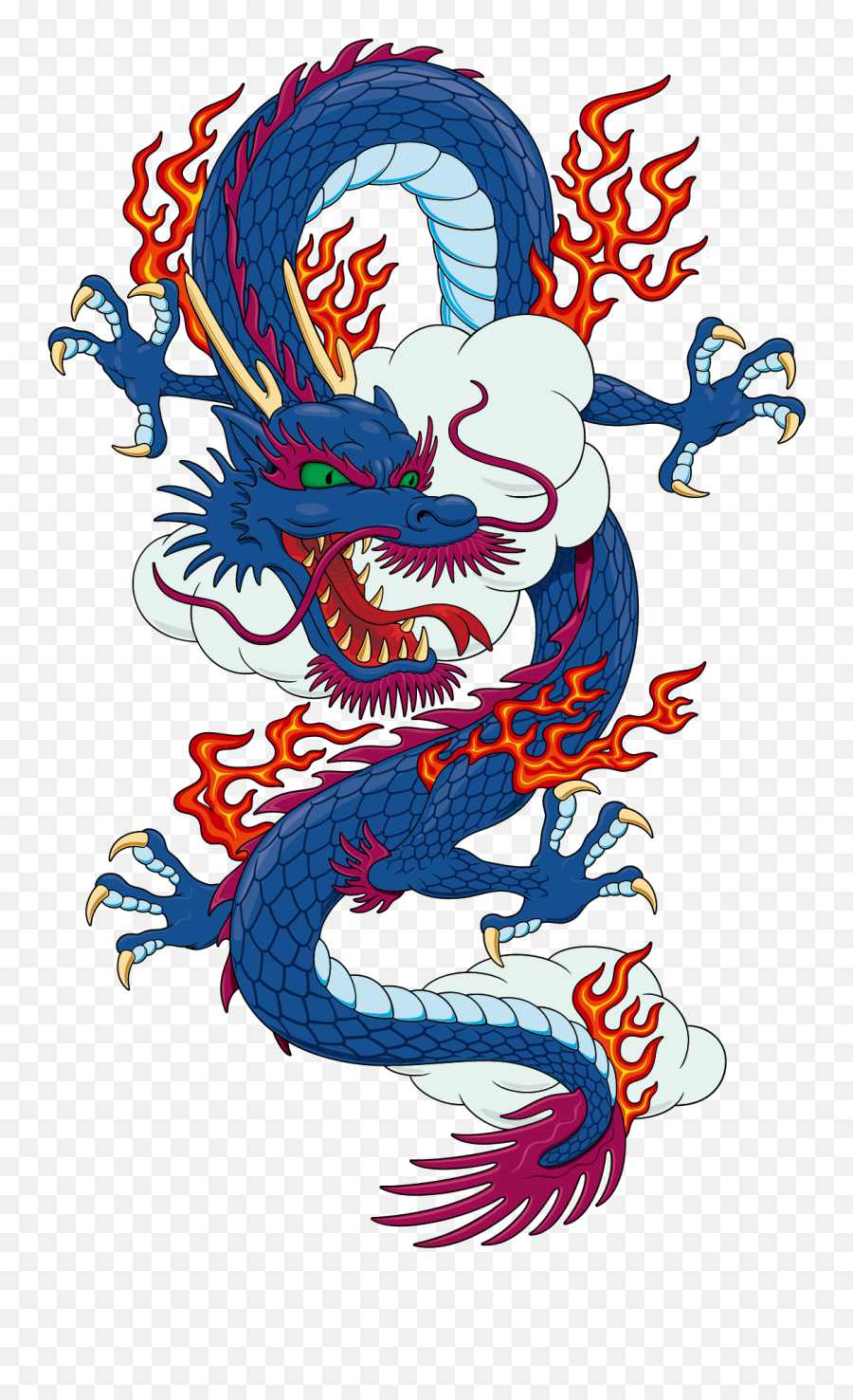 Download Blue Chinese Material Japanese Dragon T - Shirt Japanese Dragon Transparent Emoji,Frog Emoticon Japanese