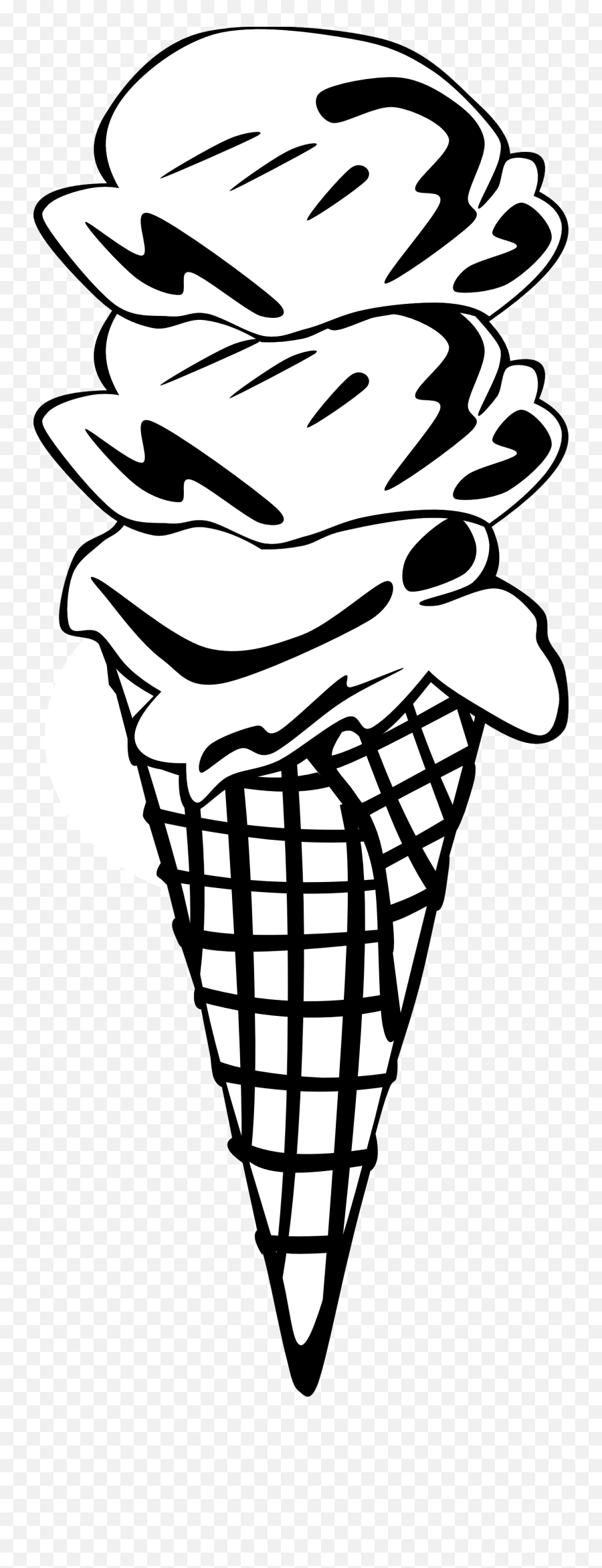 Free Ice Cream Cone Black And White Clipart Download Free - Junk Food Clipart Black And White Emoji,Ice Cream Cone Emoji