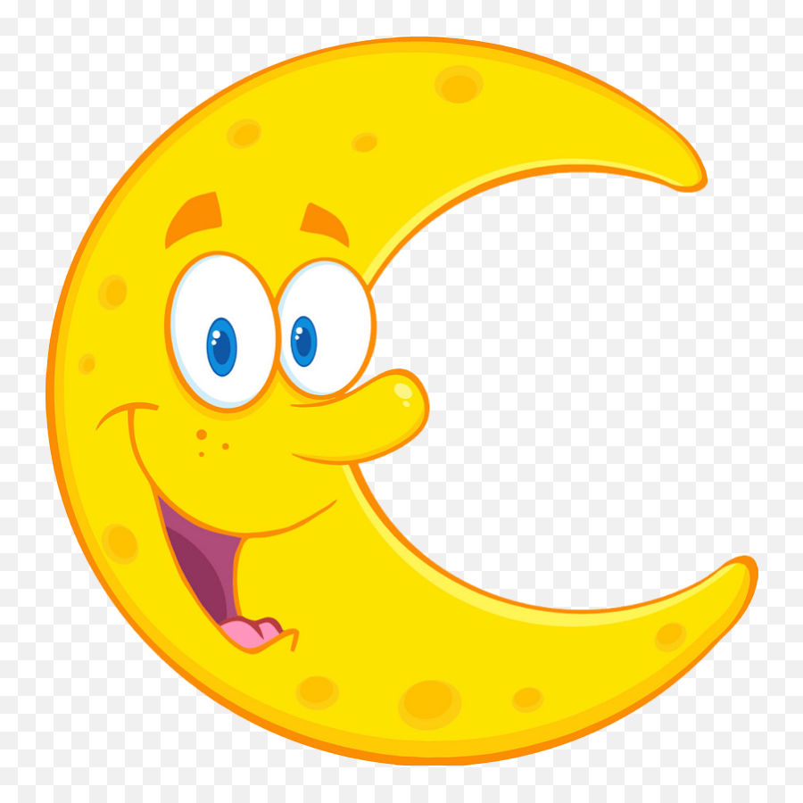 Cartoon Moon Clipart Transparent - Happy Emoji,Moon And Back Emoticon
