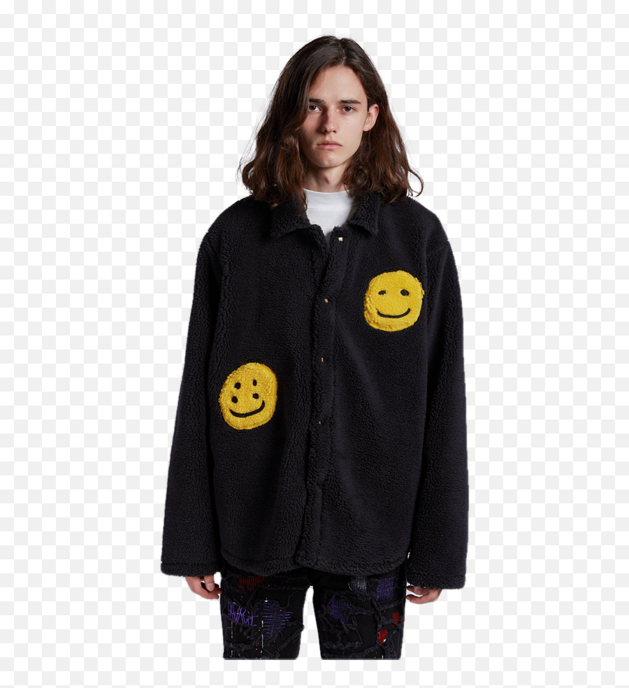 Fleece Smiley Jacket - Hooded Emoji,Putting On A Sweater Emoticon