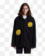 Fleece Smiley Jacket - Hooded Emoji,Putting On A Sweater Emoticon