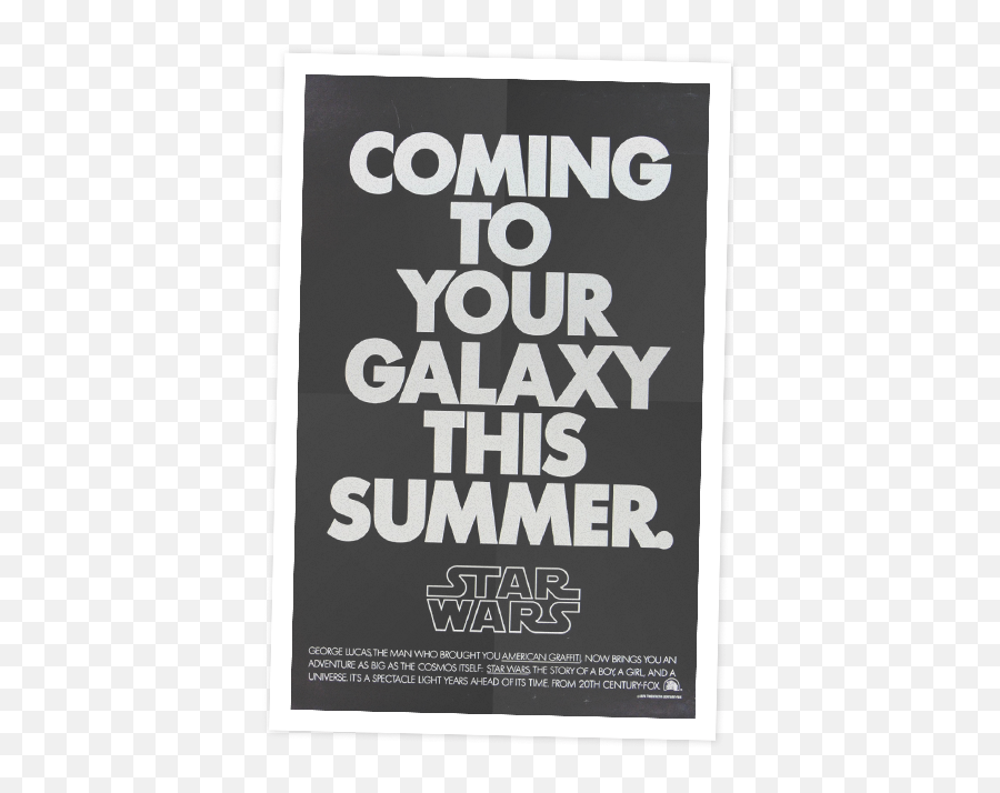 Iconic Movie Poster Typography - Star Wars 1976 Mylar Poster Emoji,Typography With Neutral Emotion