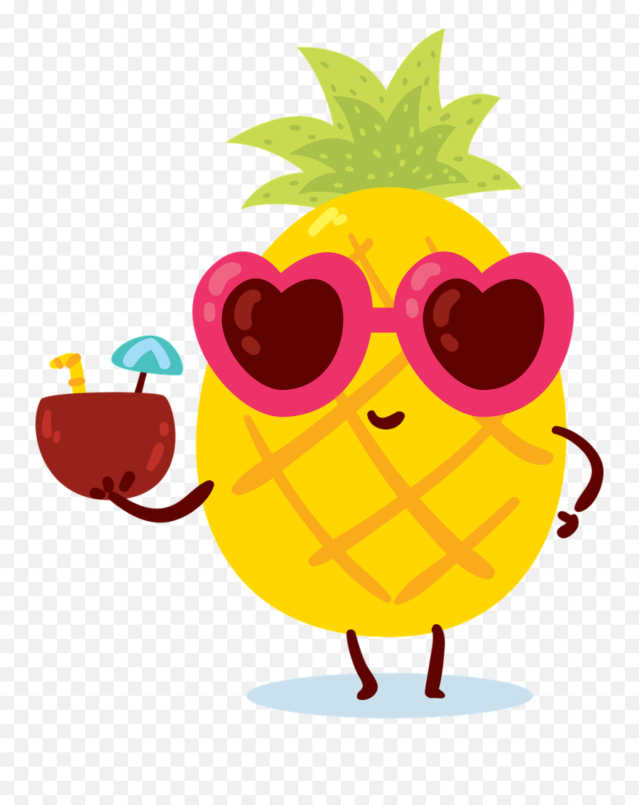 Free Photo Yellow Summer Pineapple Sea - Pina Colada Cartoon Emoji,Pineapple Emotions
