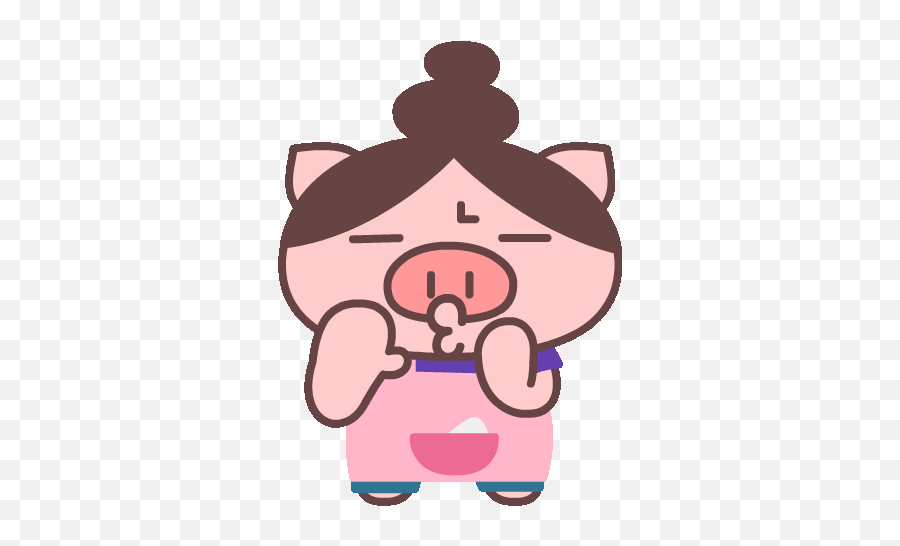 Line Official Stickers - Butata Popup Pigs Example With Happy Emoji,Animated Girl Emoticons Gifs