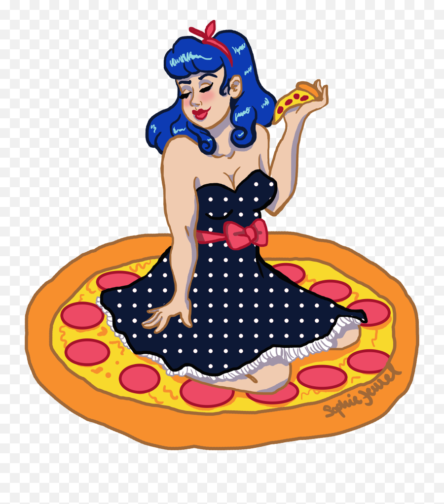 Pinup - Pizza Pin Up Transparent Png Original Size Png Pizza Pin Up Girl Emoji,Pizza Emoji Png