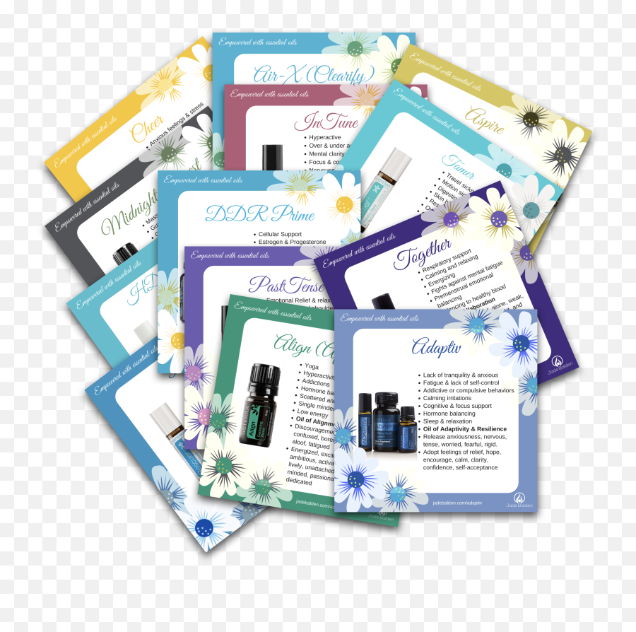 Blend Oil Info Cards With Affirmations Pdf Printable Jade Emoji,Oils Book For Emotions