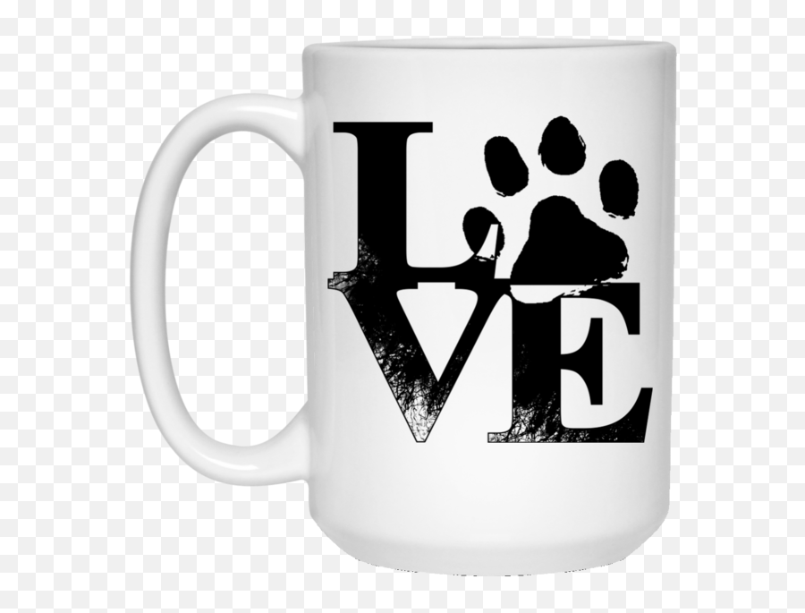 21504 15 Oz - Love With Paw Print Logo Emoji,Coffee And Poodle Emoji