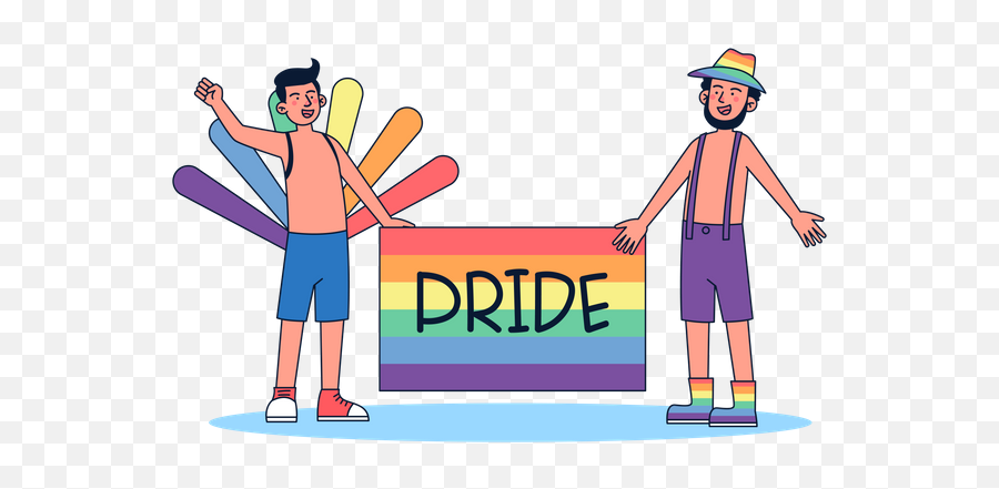Gay Icon - Download In Colored Outline Style Emoji,Google Gay Flag Emoji