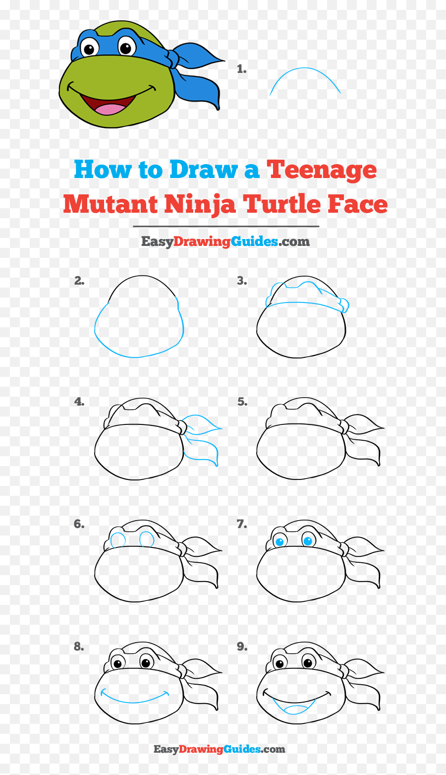 Teenage Mutant Ninja Turtle Face - Draw A Easy Ninja Turtle Emoji,Fun 2 Draw Emoji