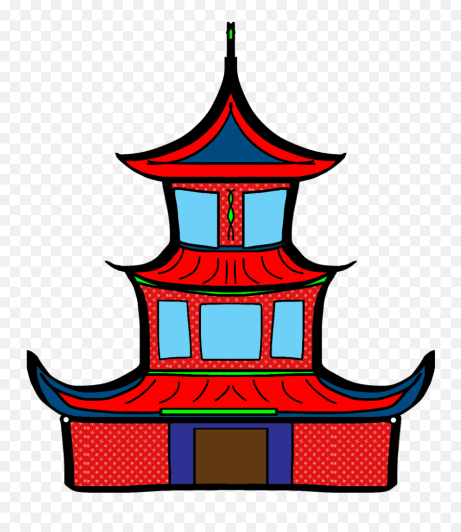 Pagoda Clipart Chinese - Dibujo Pagoda China Png Download Pagoda Clipart Emoji,Japanese Castle Emoji