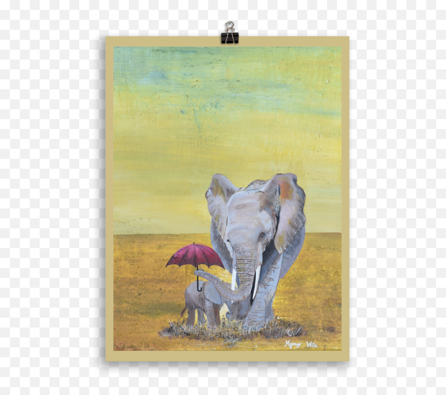 Mama And Baby Elephant 2020 - Poster Picture Frame Emoji,Baby Elephant Emoji