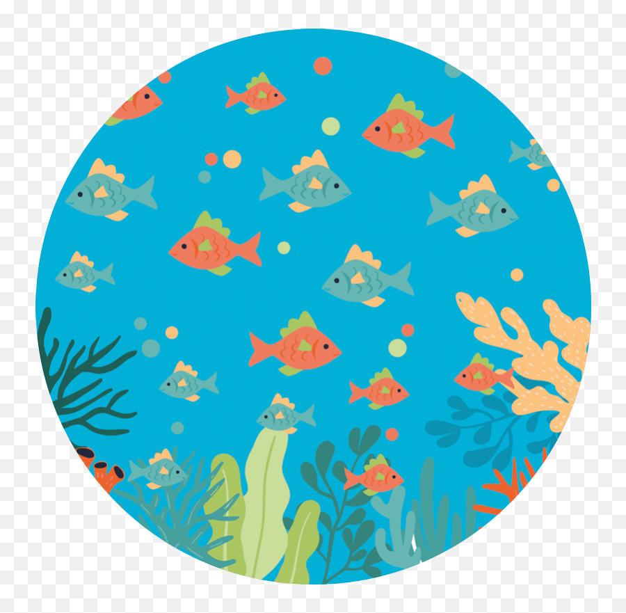 Colorful Coral Circle Kids Vinyl Rug - Dot Emoji,Heat Hands Fish Emojis